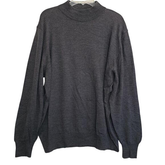 Lord & Taylor Men's XL 100% Pure New Italian Merino Wool Mock Neck Sweater - Picture 1 of 8